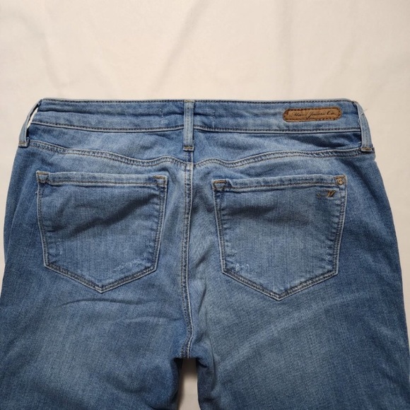 Mavi Light Wash Floral Embroidered Low Rise Adrianna Skinny Jeans - Picture 3 of 5